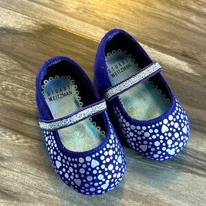 Stuart Weitzman Kids Dress Shoes in Purple with Silver Accents